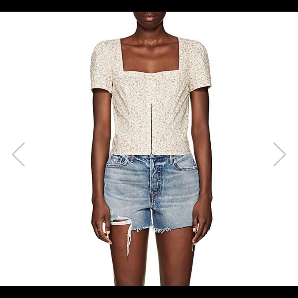 Barneys New York Floral Voile Bustier Top